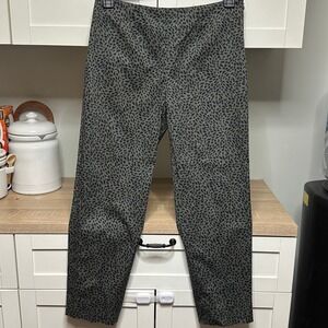 Piazza‎ Sempione Audrey Pants Womens 44 Black All Over Animal Deer Print Career